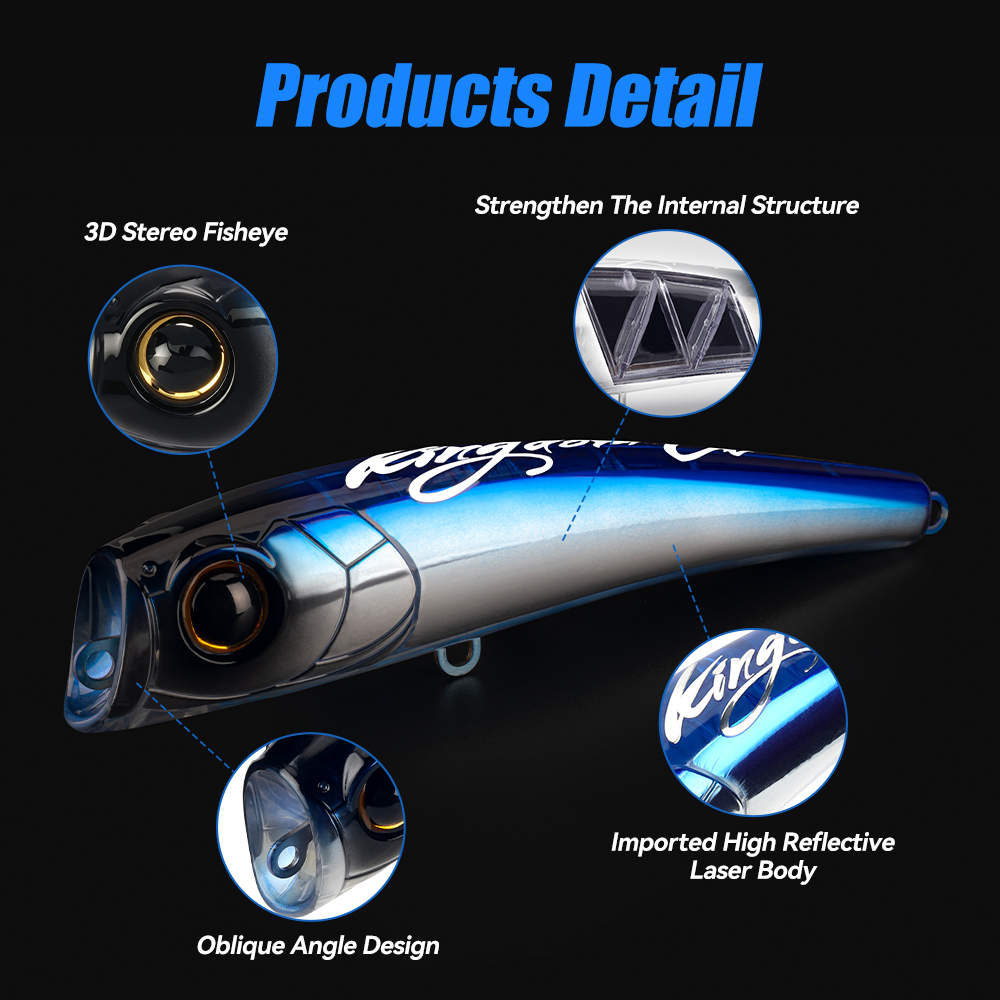 KINGDOM GT Isca Popper de Supe - Fishing Lure Popper avaliação e preço